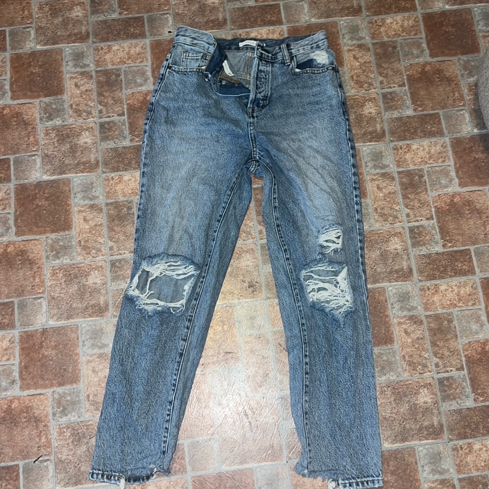 PACSUN- Distressed High Rise Straight Jeans